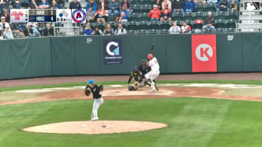 Kervin Pichardo singles on a soft line drive to right fielder Alfonsin Rosario. Sam Petersen scores.