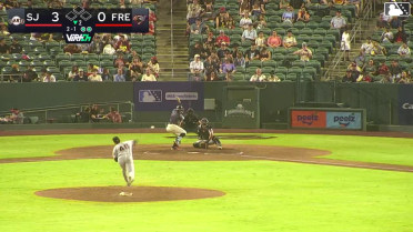 Juan Martinez homers (1) on a fly ball to right center field.