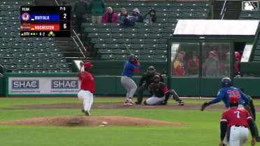 Carlos Mendoza singles on a line drive to center fielder Dylan Crews. Je'Von Ward scores.