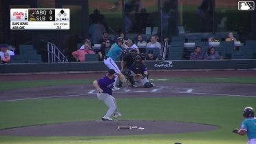 Josh Lowe doubles (4) on a fly ball to right fielder Drew Avans. Nelson Rada scores.
