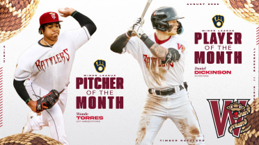 Dickinson and Torres Win Milwaukee Brewers Minor League Awards for August