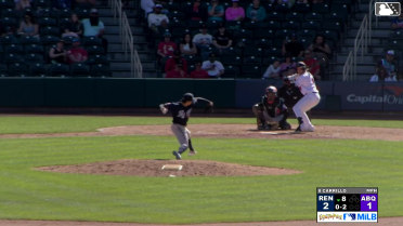 Andrew Knizner homers (1) on a fly ball to left field.