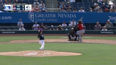 Connor Joe out on a sacrifice fly to right fielder A.J. Vukovich. Brock Rodden scores.