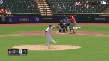 Daniel Susac singles on a ground ball to left fielder Trevor Hauver. Turner Hill scores.