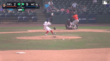 Stiven Martinez doubles (8) on a sharp line drive to left fielder Yeiferth Castillo. Miguel Rodríguez scores. DJ Layton to 3rd.