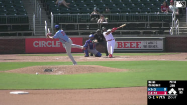 Dylan Campbell homers (9) on a fly ball to left field.