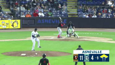 Eric Hartman out on a sacrifice fly to center fielder Justin Thomas Jr. Hayden Friese scores.