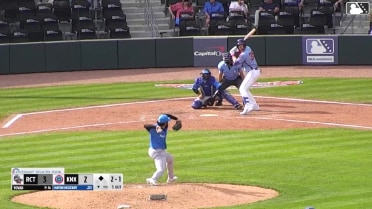 Haydn McGeary doubles (1) on a sharp fly ball to right fielder Tucker Flint. Jordan Nwogu scores.