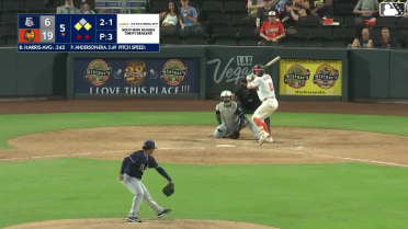 Brett Harris doubles (9) on a line drive to left fielder Aaron Zavala. Jared Dickey scores. Darell Hernaiz scores.