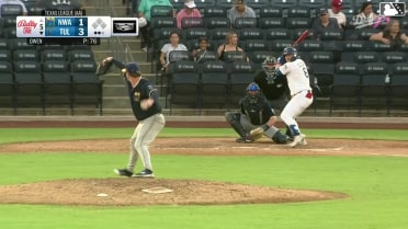 Jake Gelof homers (20) on a fly ball to left field.
