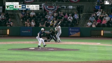 Tanner Smith homers (10) on a fly ball to left field.