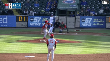 Kade Snell out on a sacrifice fly to center fielder Kasen Wells. Kane Kepley scores.