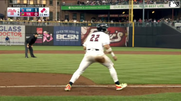 Max Burt singles on a ground ball to center fielder Greg Jones. Trei Cruz scores. Chris Meyers scores.