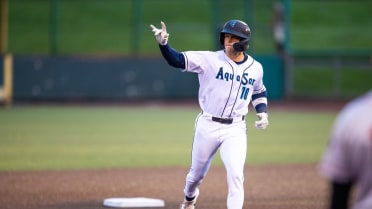 Josh Caron homers (2) on a fly ball to left center field.