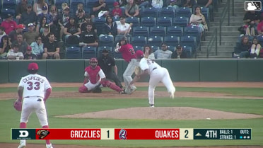Kyle Fossum doubles (7) on a line drive to left fielder Jonny McGill. Derek Bernard scores. Tanner Thach scores.