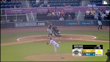 Austin Overn triples (5) on a soft ground ball to right fielder Mark Coley II. Kenny Piper scores. Gregory Barrios scores. Kamren James scores.