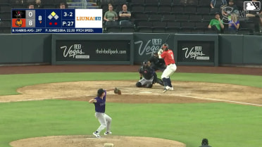 Brett Harris singles on a ground ball to left fielder Sterlin Thompson. Tommy White scores.
