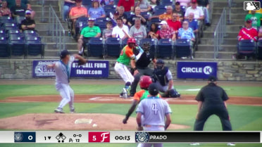 Cristhian Vaquero doubles (5) on a line drive to right fielder Pedro Ibarguen. Manuel Cabrera scores.