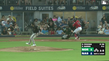 Jeferson Quero homers (11) on a fly ball to right field.