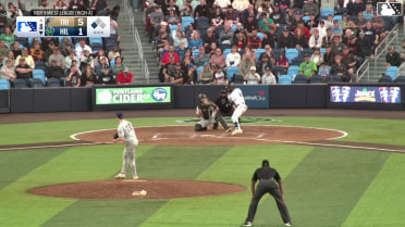 José Mejía out on a sacrifice fly to center fielder Hayden Alvarez. Jakey Josepha scores.