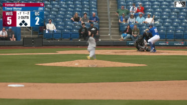 Trevor Werner homers (1) on a line drive to left field.