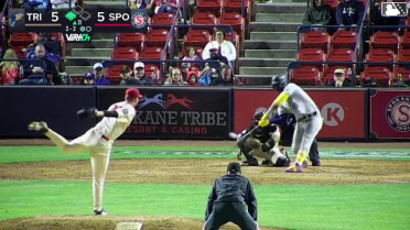 Randy De Jesus out on a sacrifice fly to center fielder Jacob Humphrey. David Mershon scores.