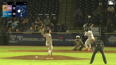 Brando Mayea singles on a line drive to center fielder Merphy Hernandez. Luis Escudero scores.