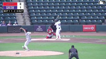 Jeral Perez singles on a line drive to left fielder Isaiah Jackson. Ryan Burrowes scores.