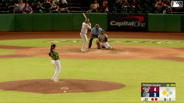 Marcus Lee Sang singles on a line drive to left fielder Albert Fabian. Arturo Disla scores.