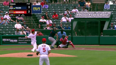 Cal Stevenson homers (5) on a fly ball to left field.