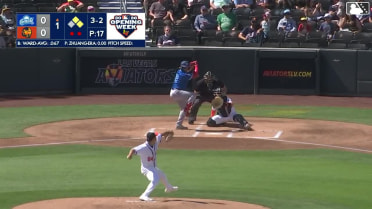 Ryan Ward singles on a ground ball to shortstop Drew Swift, deflected by second baseman Zack Gelof. James Tibbs III scores. Ryan Fitzgerald to 2nd.