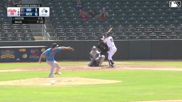 Marek Houston homers (4) on a fly ball to left field. Jay Thomason scores.