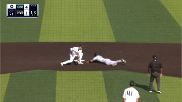 Easton Carmichael's first stolen base
