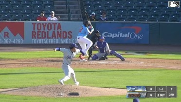 Starlin Aguilar homers (1) on a fly ball to right center field. Dustin Crenshaw scores. Connor Dykstra scores.