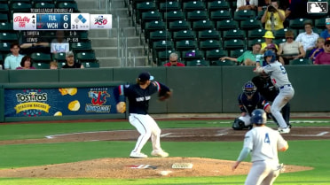 Mike Sirota singles on a line drive to center fielder Garrett Spain. Sean McLain scores. Josue De Paula to 2nd.