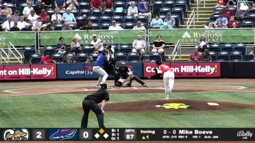 Mike Boeve singles on a sharp line drive to center fielder Dillon Lewis. Damon Keith scores.