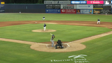 John Smith III homers (1) on a line drive to center field.