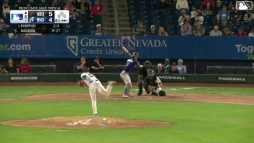 Sterlin Thompson homers (11) on a fly ball to center field.