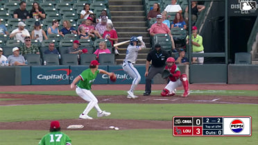 Brett Squires homers (12) on a line drive to right field. John Rave scores.