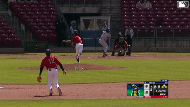 Derlin Figueroa doubles (1) on a sharp line drive to right fielder Jaime Ferrer. Luke Pelzer scores. Jose Cerice scores.