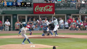 Felix Reyes singles on a sharp line drive to center fielder Nick Morabito. Dylan Moore scores.
