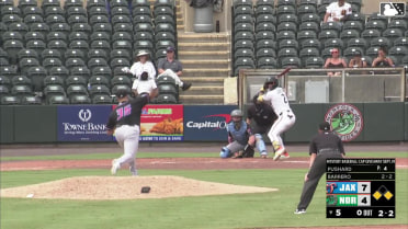 José Barrero singles on a line drive to center fielder Brendan Jones. Jud Fabian scores. Payton Eeles to 3rd.