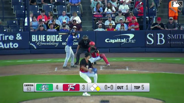 Roc Riggio triples (1) on a ground ball to right fielder Bryson Ware. Dyan Jorge scores.