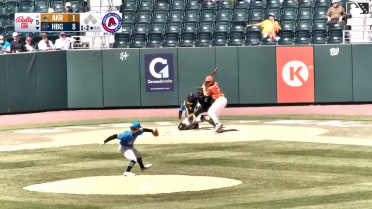 Seaver King out on a sacrifice fly to left fielder Joe Lampe. Johnathon Thomas scores.