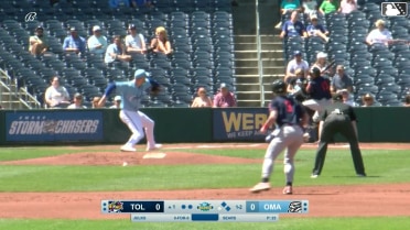 Corey Julks singles on a ground ball to second baseman Tyler Tolbert. Max Clark scores. Jace Jung to 2nd.