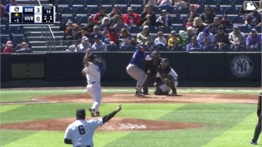 Ronald Hernandez doubles (6) on a sharp fly ball to right fielder Tyler Wilson. Antonio Jimenez scores.