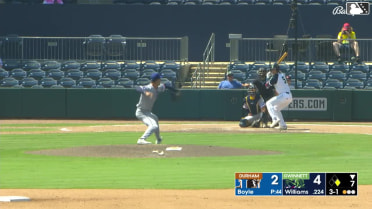 Luke Williams homers (9) on a fly ball to left field. Maverick Handley scores.