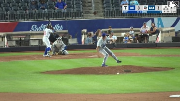 Manuel Pena homers (22) on a fly ball to left field.