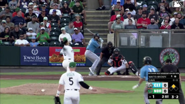 Jake Cave singles on a ground ball to center fielder Enrique Bradfield Jr. Rikuu Nishida scores.