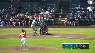 Zyhir Hope homers (6) on a fly ball to right field.